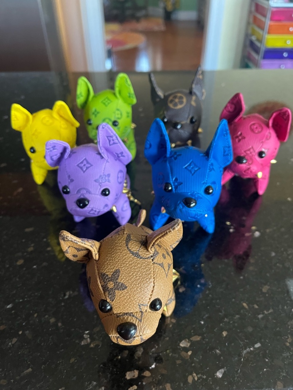 French Bull Dog Bag Charm or Keychain - pick your color